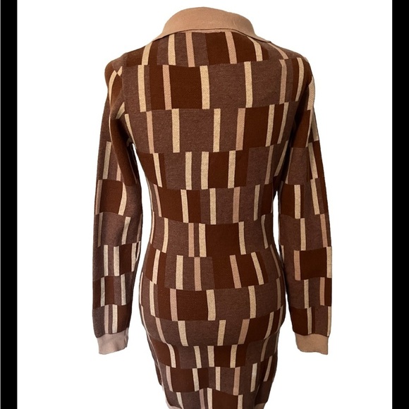 NWT Princess Polly Shyla Mini Dress Brown M/L - Picture 4 of 6